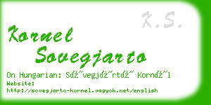 kornel sovegjarto business card
